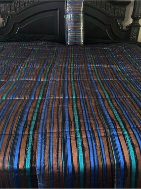 Vintage Gianni Versace King Silk & Velvet Comforter/Pillow New In Original bags